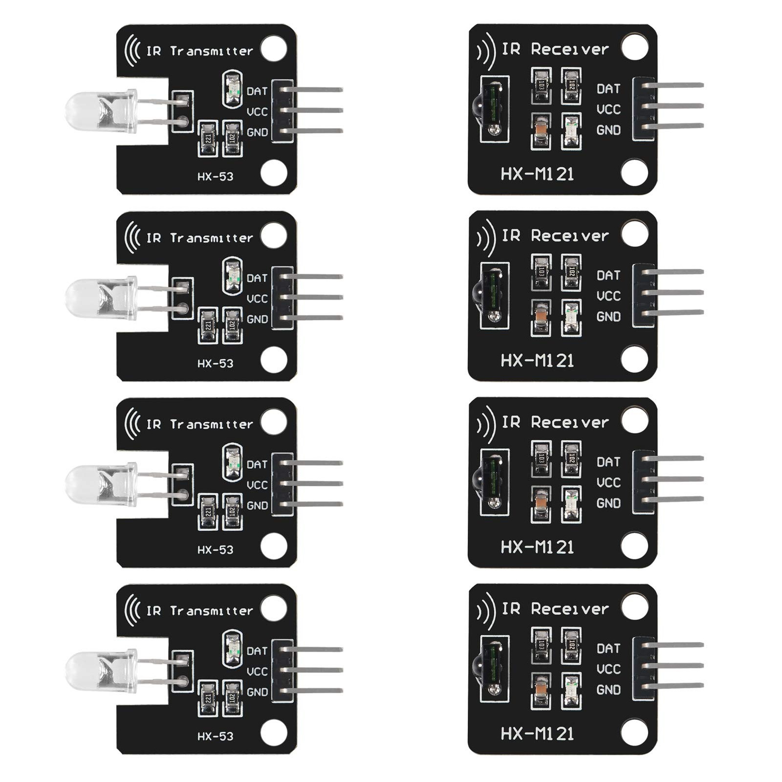 Dorhea 4Pcs Digital 38khz Ir Receiver Sensor Module + 8PCS, 8PCS