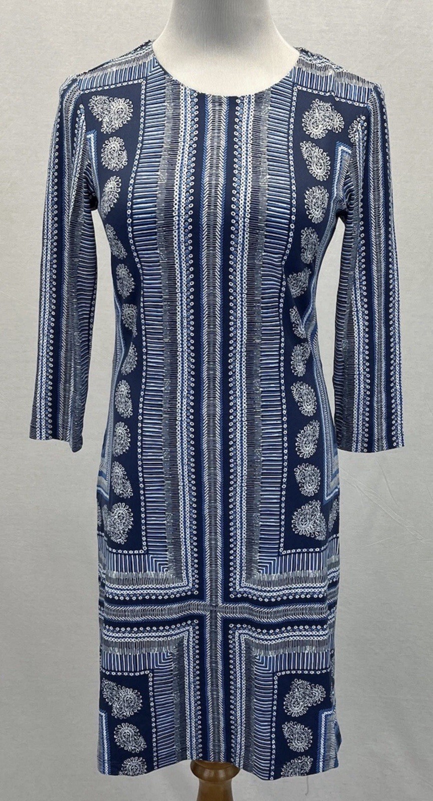 J.Mclaughlin Sophia Dress Women\'s S Catalina Cloth Blue Multi Coastal Resort