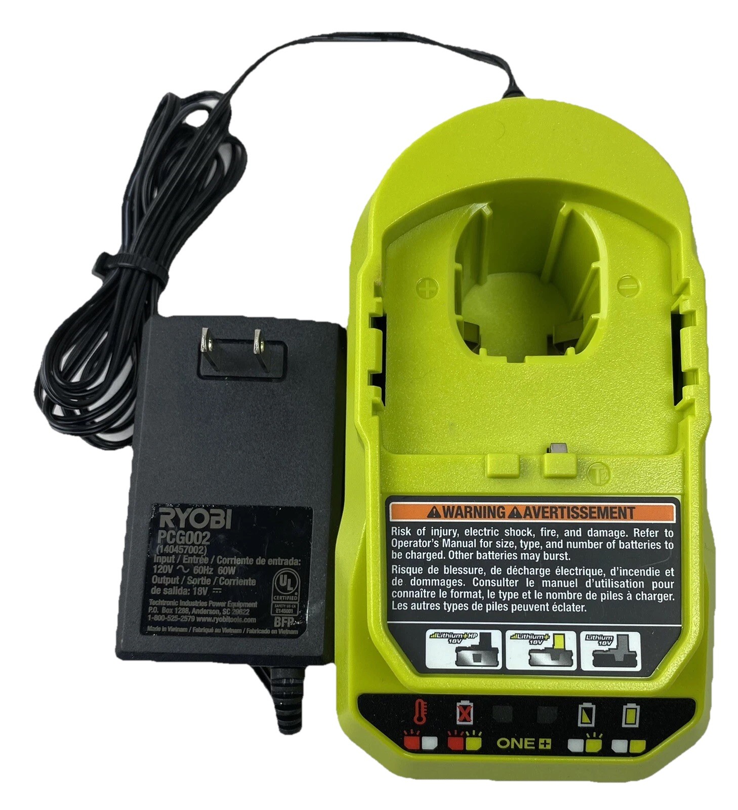 Ryobi ONE+ 18V Battery Charger Genuine OEM Model PCG002