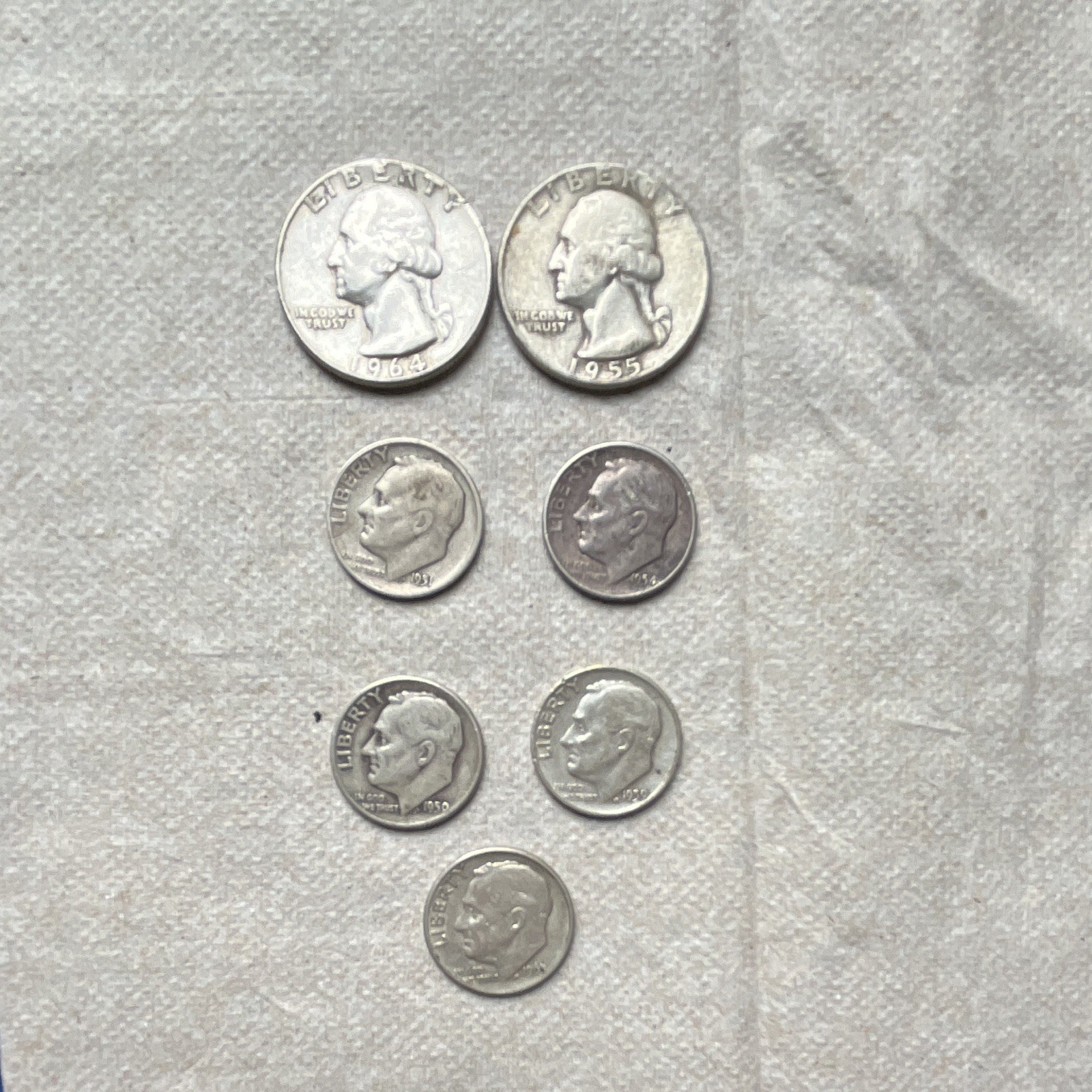 $1 Face Value 90% Silver Quarters,Dimes