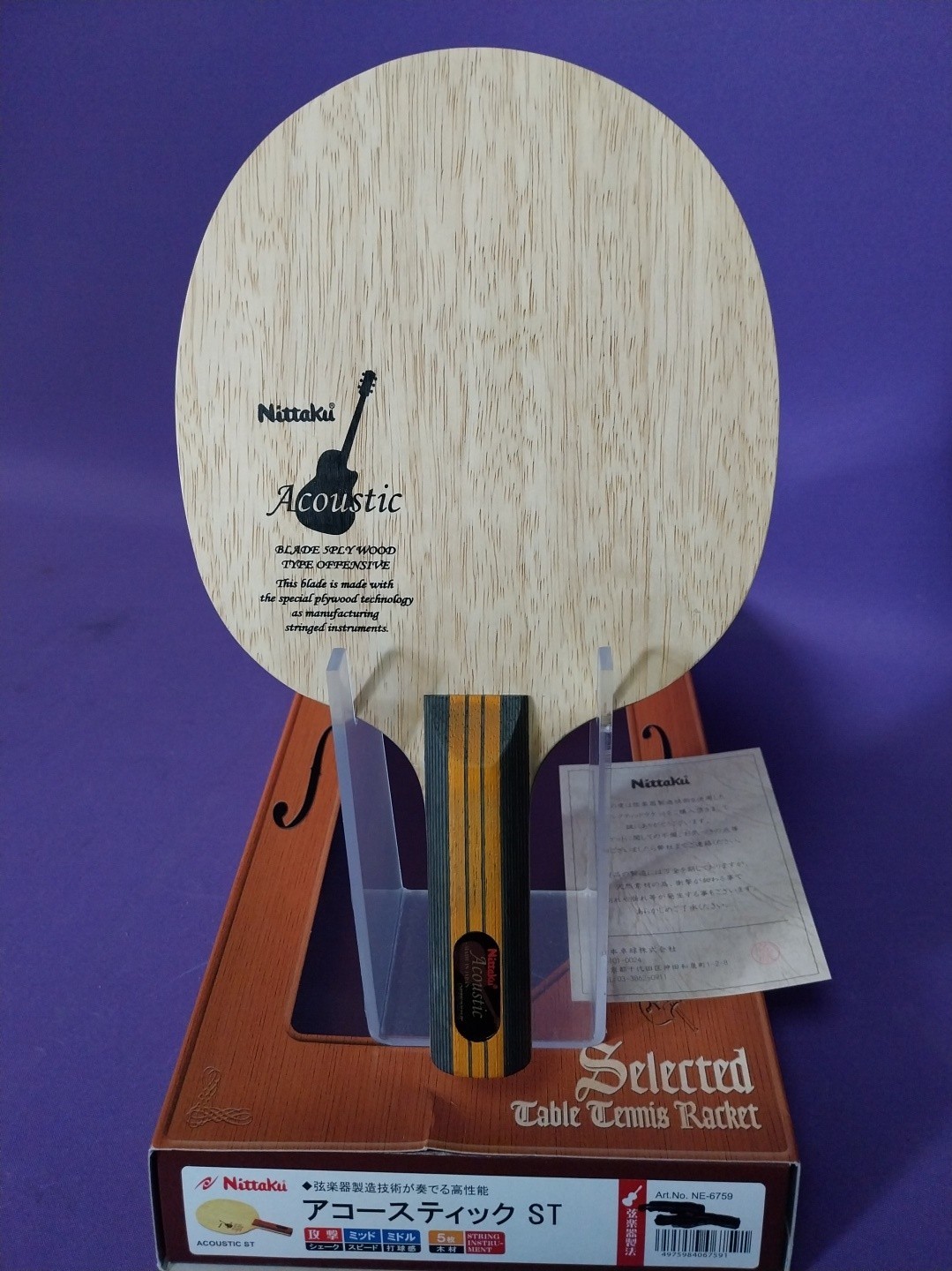 Nittaku ACOUSTIC Old Lens Offensive Table Tennis Wood Table Tennis Straight 84.5g