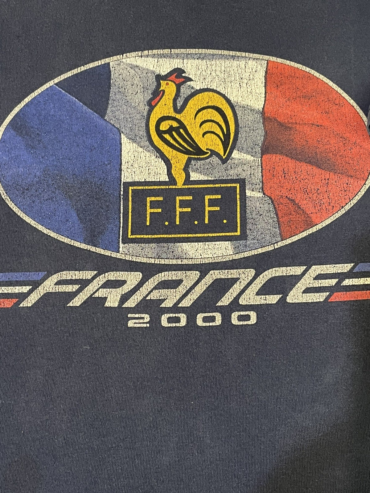 France 2000 Adidas Football Soccer National Team T-Shirt Fan Apparel Tee 2XL