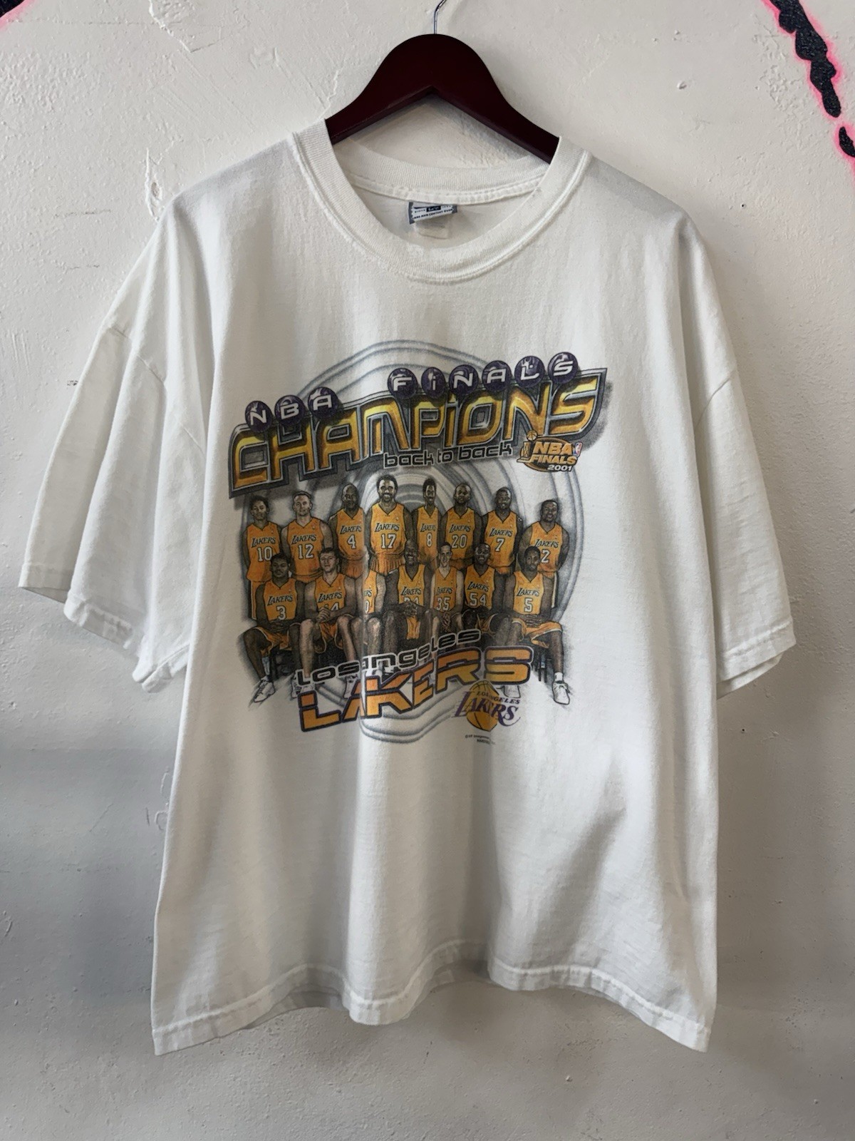 Vintage 2001 LA Lakers NBA Finals Champions T Shirt Kobe Shaq Back to Back Vintage 2001 LA Lakers NBA Finals Champions T Shirt Kobe Shaq Back to Back