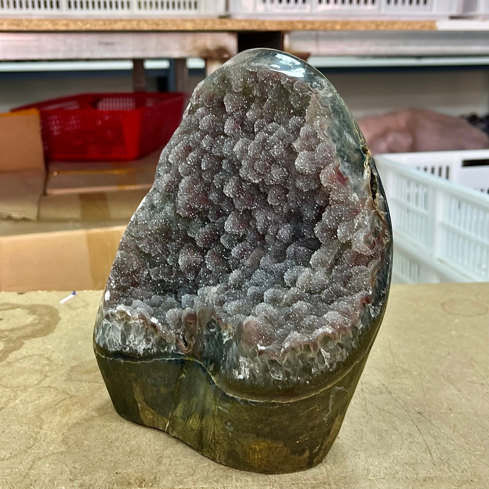 9.01LB  High quality rare colored bluestone gummy crystal cave specimen
