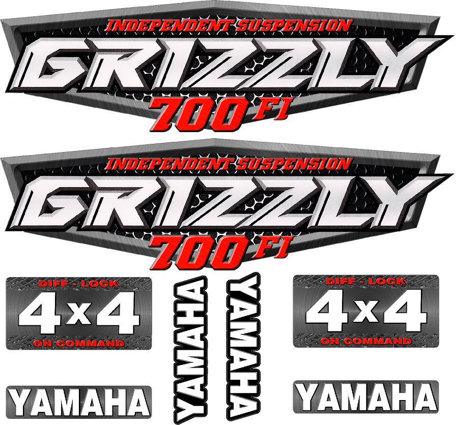 Yamaha Grizzly OEM ATV Tank Decal Graphic Sticker Kit 350 450 550 660 700 4x4