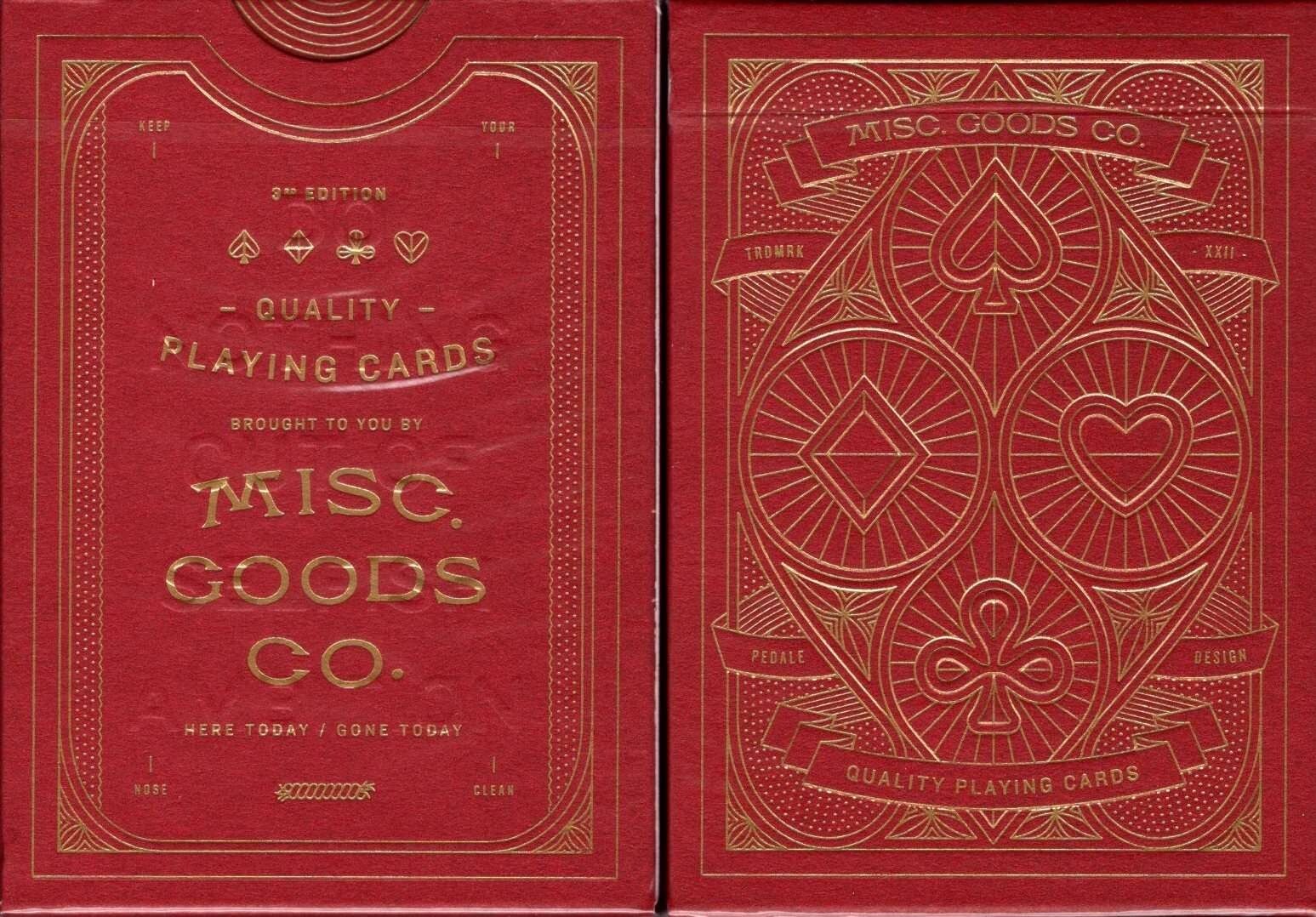 SEALED MISC GOODS CO RED PLAYING CARDS 3RD EDITION 2014 USPCC