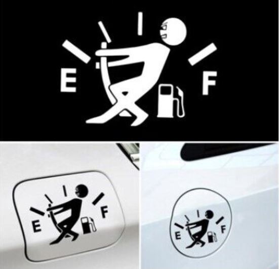 1pc Funny Car Vinyl Sticker High Gas Consumption Decal Fuel Gage Em- 