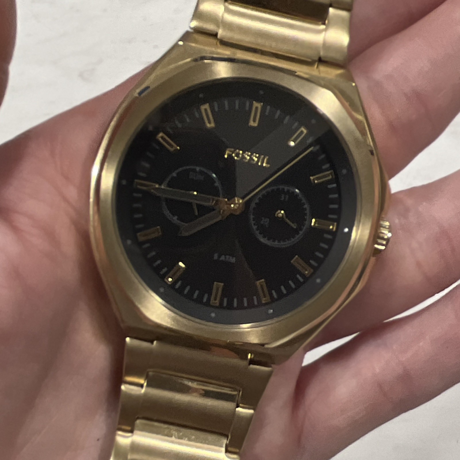 Fossil Evanston BQ2611 Gold Stainless Steel Men’s Watch Black Dial Multifunction