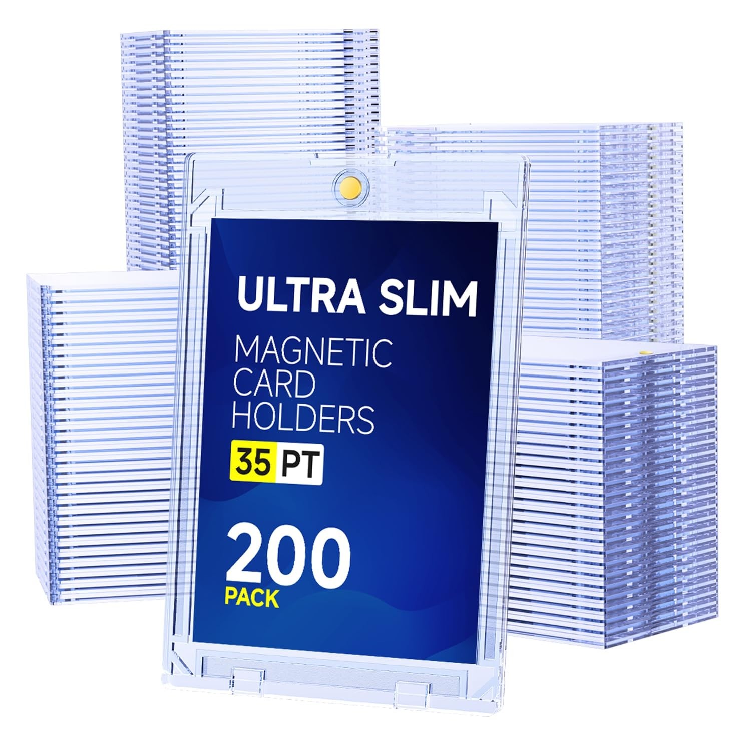 200ct Magnetic Card Holders - 35pt Slim One Touch for Trading & Collectible Card