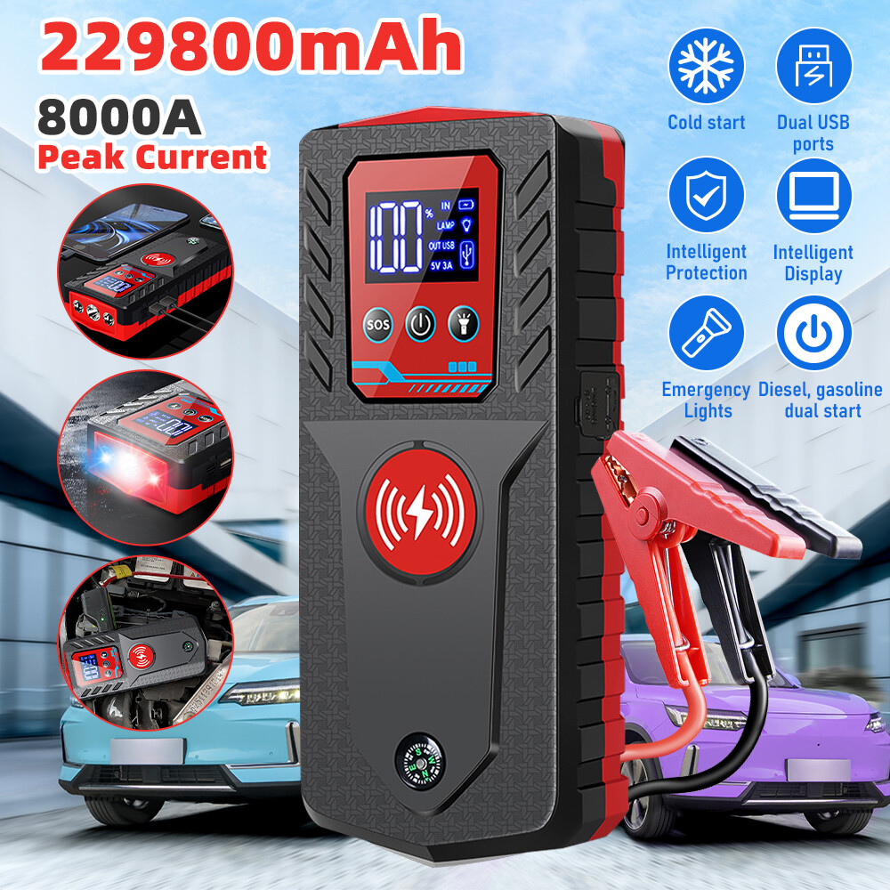229800mAh Arrancador De Carro Portatil Bateria Auxiliar Auto Cargador Recargable