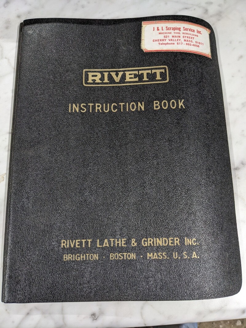 RIVETT OPERATOR SERVICE MANUAL PARTS LIST BOOK CATALOG 112 SURFACE GRINDER