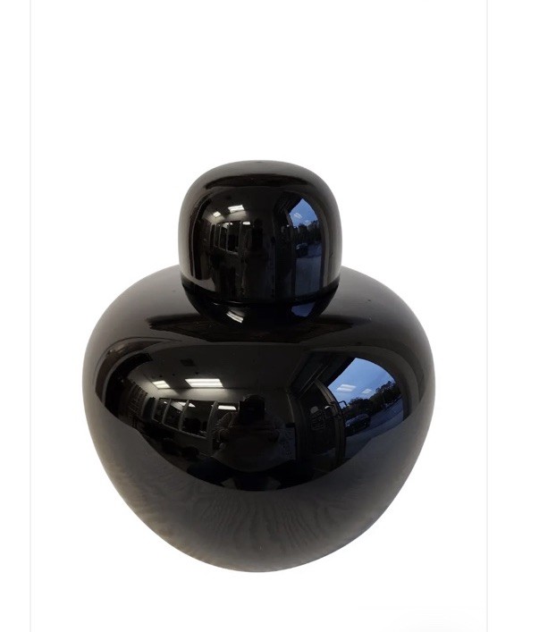 Tobia Scarpa for Venini Murano Opachi Black Lidded Vase Jar 1979 Signed Tobia Scarpa for Venini Murano Opachi Black Lidded Vase Jar 1979 Signed