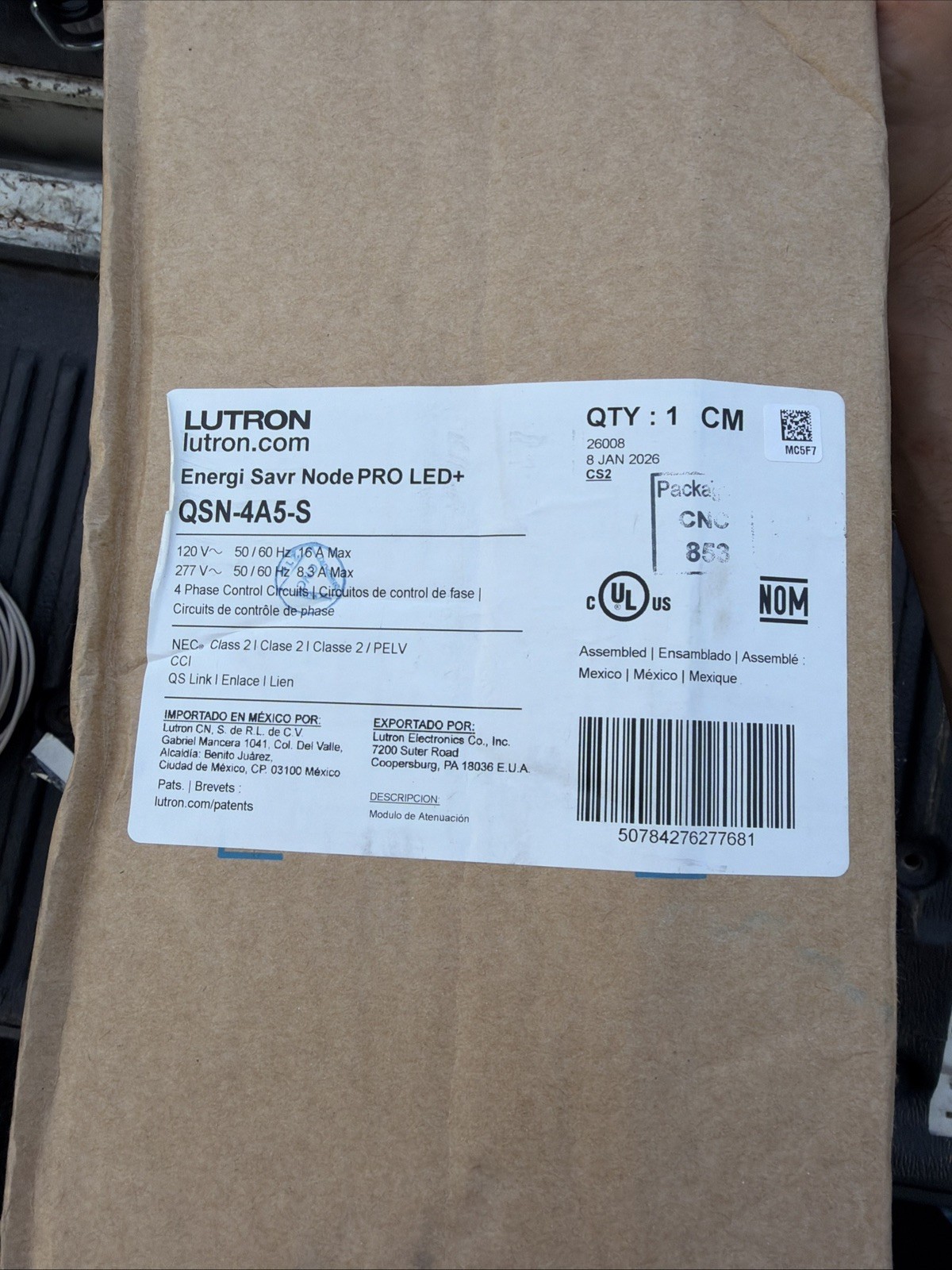 Lutron QSN-4A5-S  Energi Savr Node PRO LED+
