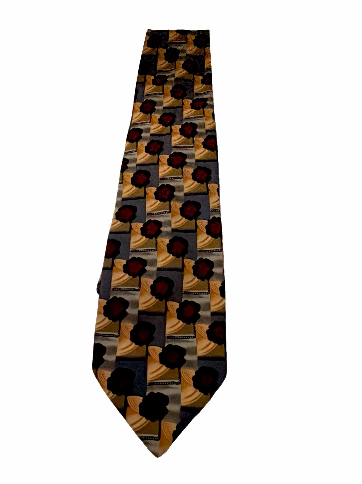 Vintage Ermenegildo Zegna Silk Tie Exclusive Design Floral Geometric Made Italy