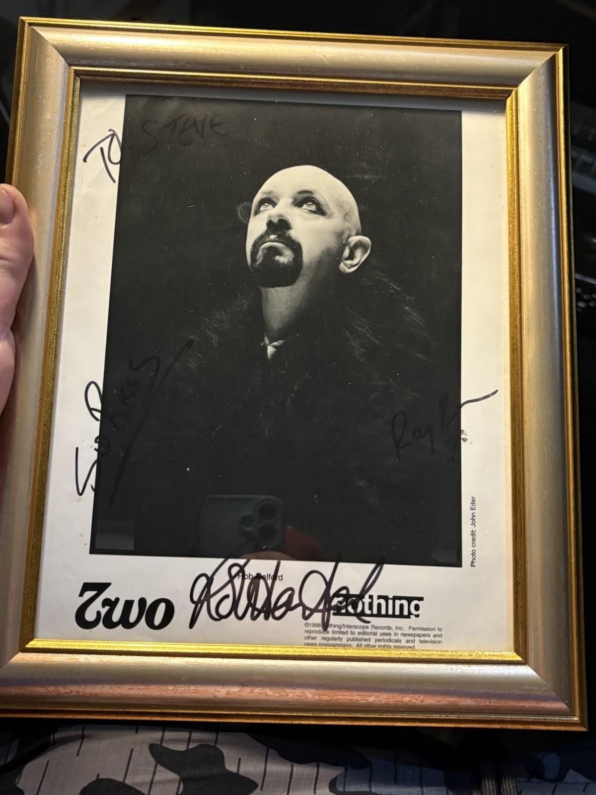 Rob Halford 2wo Signed 1998 Promo Photo Sid Riggs Ray Riendeau Autographed RARE