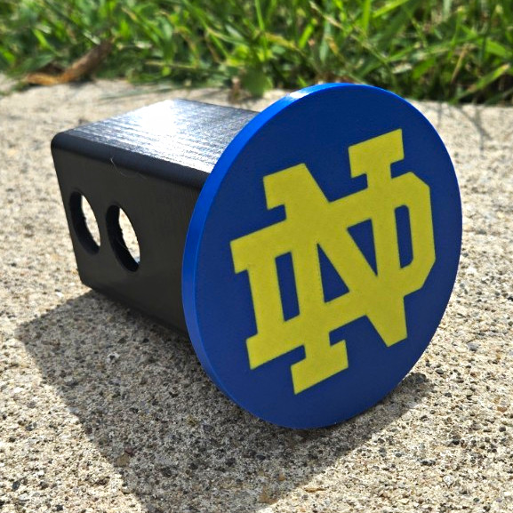 Notre Dame 2 Inch Standard Receiver Hitch Cover.