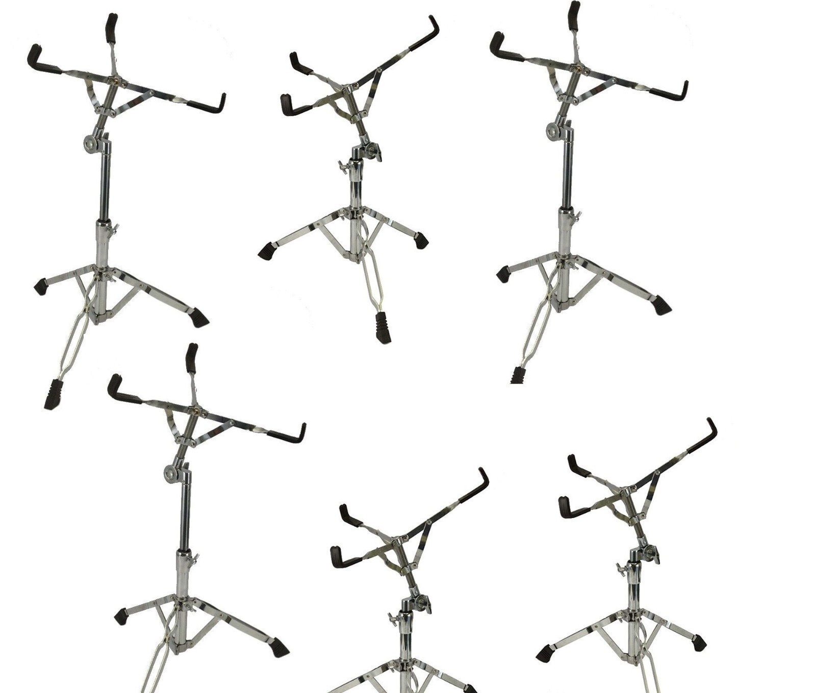 Zenison Case Lot of 6 Snare Drum Stands Double Braced Percussion Drummer Gear