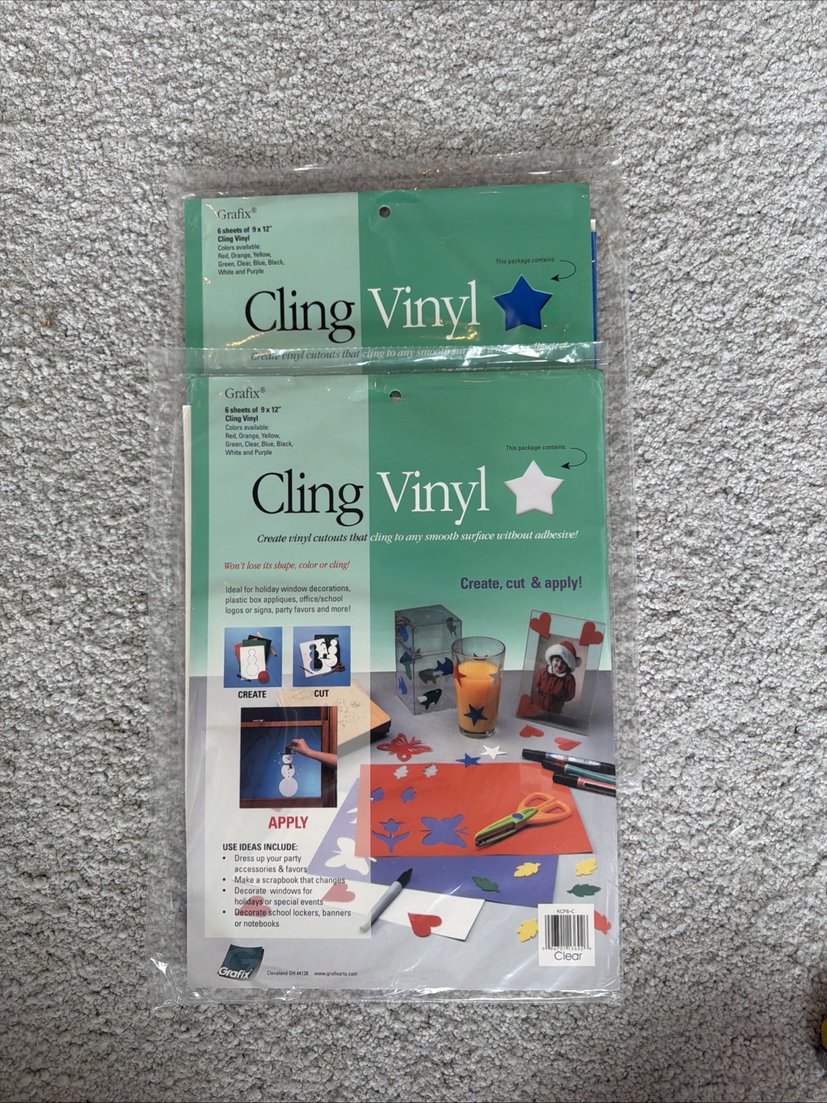 New Grafix Cling Vinyl 6 Sheets 8.5\