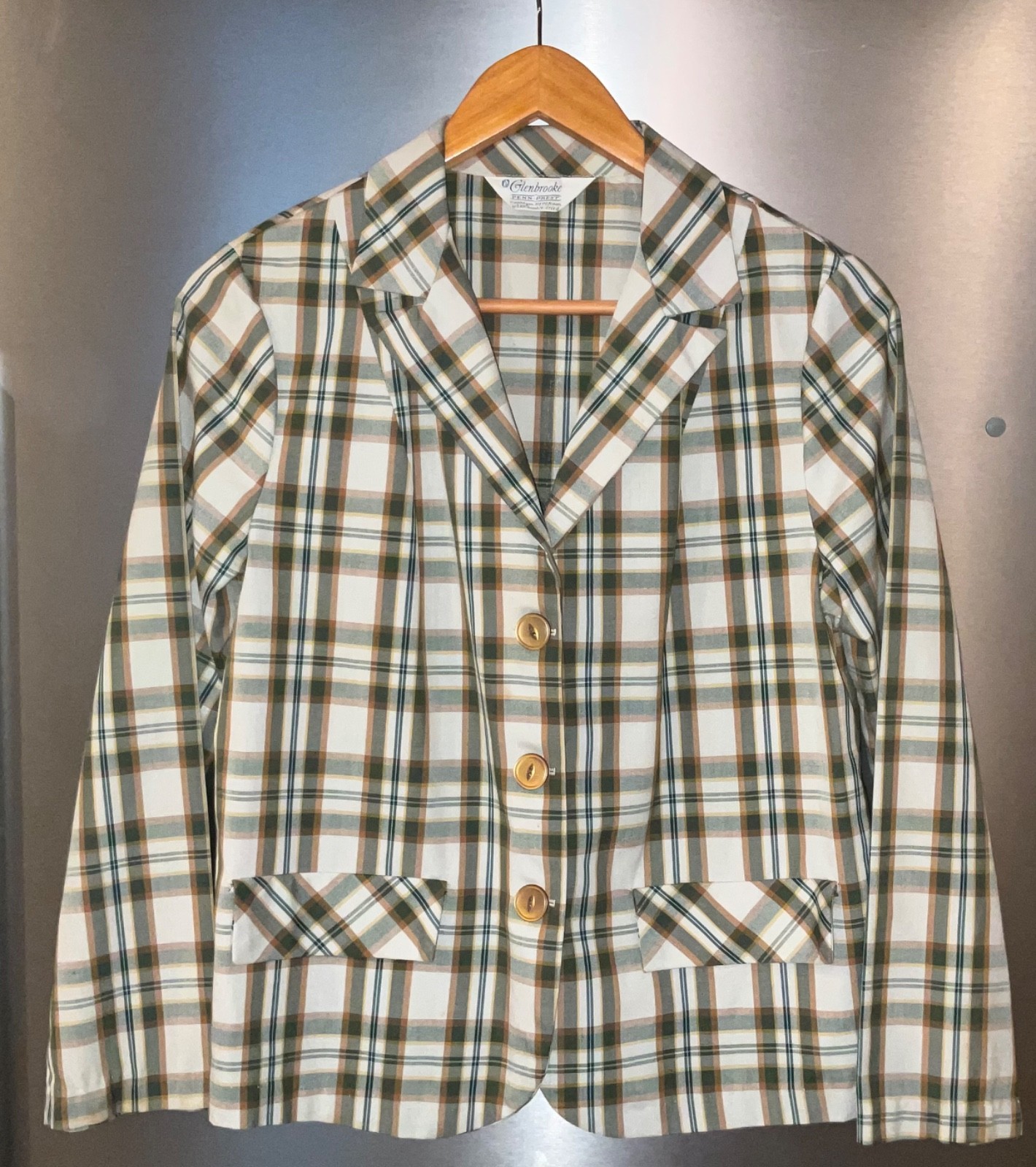 Vintage Fashion Jacket Prep Plaid Casual Glenbrooke No Flaws