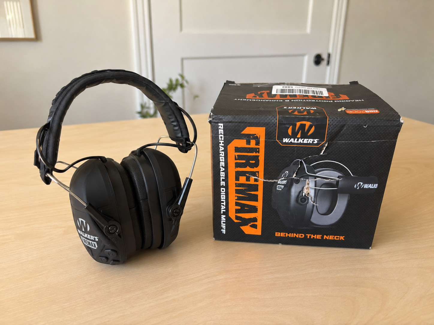 Walker's Firemax Earmuffs - Electronic Behind-the-Neck Hearing Protection Black