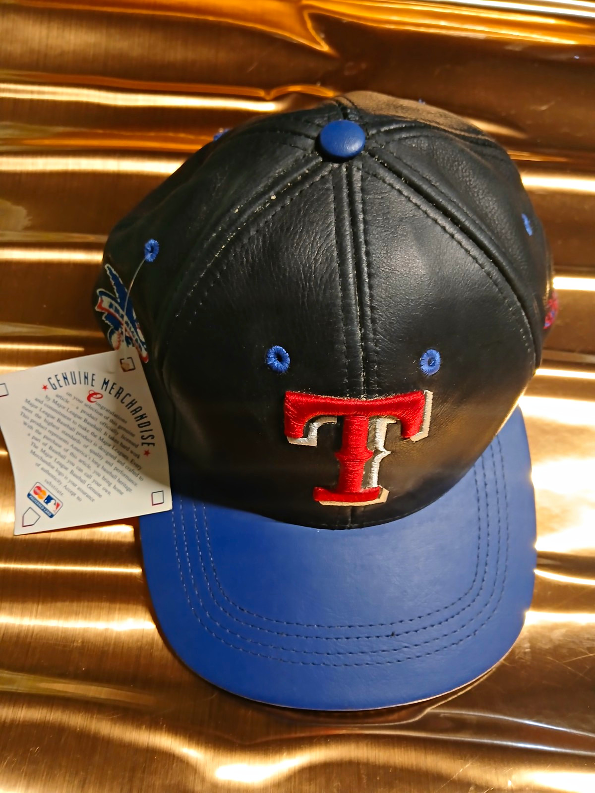 Vintage 90s LOGO Texas Rangers MLB Baseball Cap Adjustable Strap  NWT