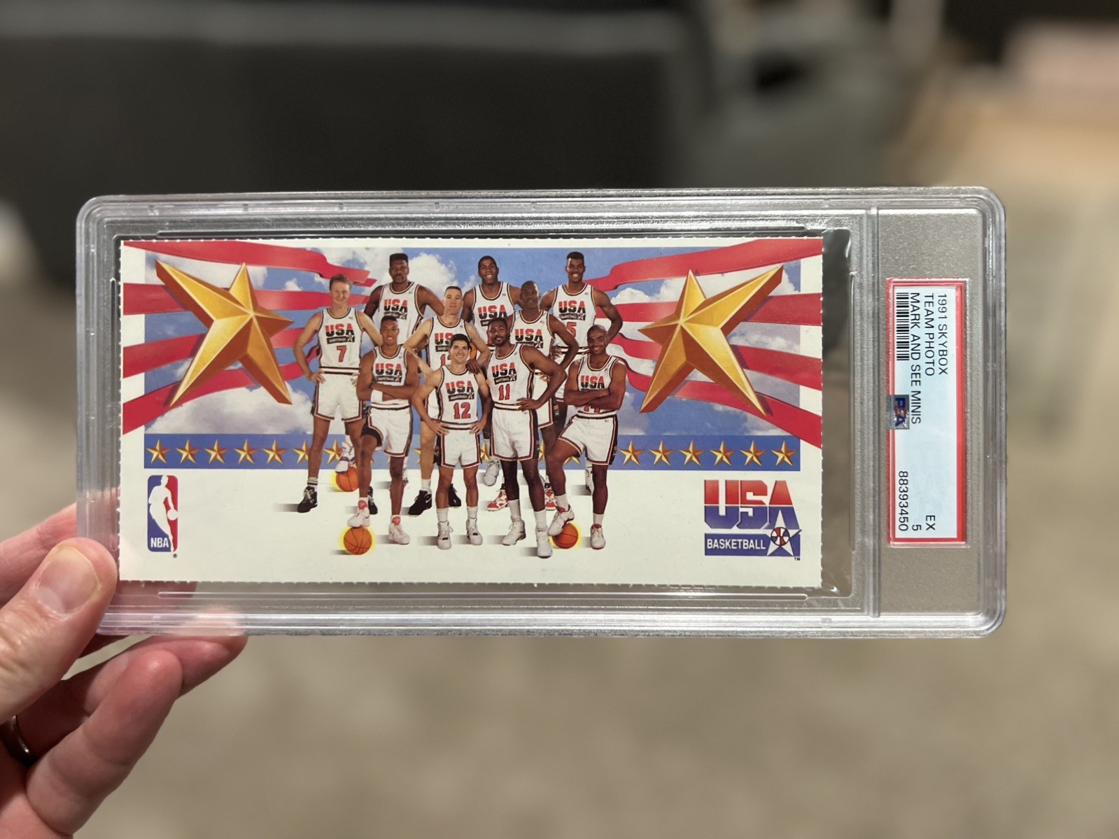 1991 SKYBOX MARK & SEE MINIS TEAM PHOTO PSA 5 USA PANEL MINI PERFORATED RARE