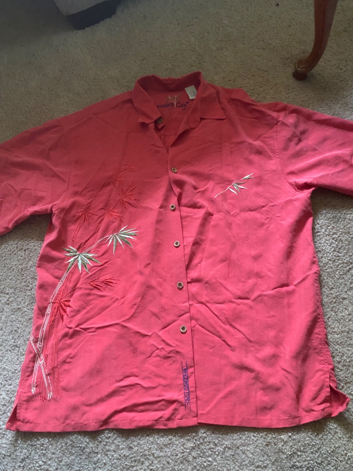 Bamboo Cay Embroidered Button Down Mens Large