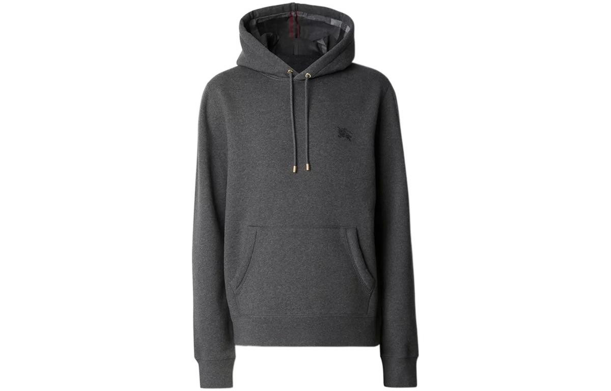 Burberry Clarendon Check Pullover Hoodie Charcoal Gray 8036283 Size XS