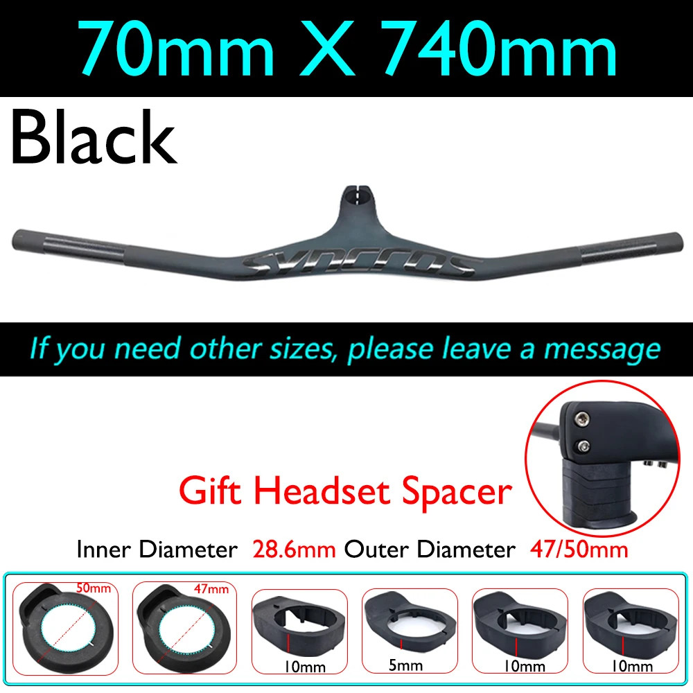 -17°Degree Carbon Fiber One-piece Handlebar Mountain Bike Handlebar 28.6mm 740mm