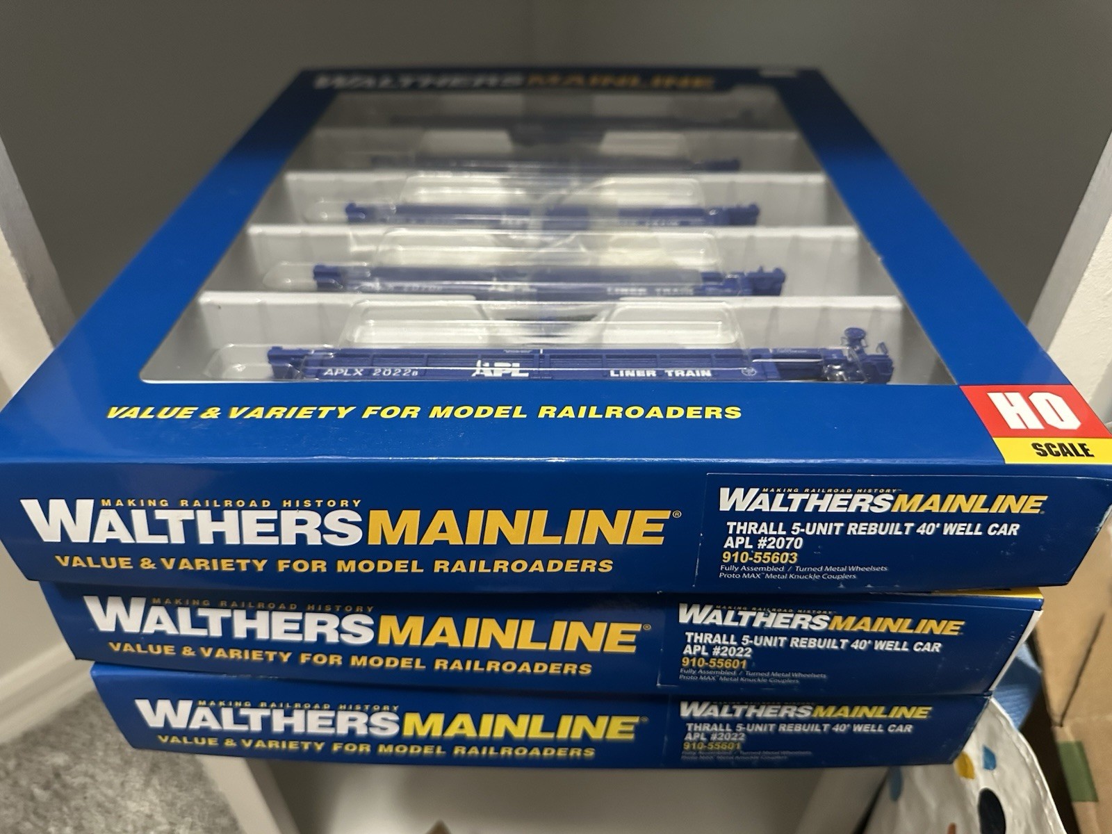 HO Scale Lot Of 3 Walthers 40’ Rebuilt Thrall 5 Unit Wellcars APL