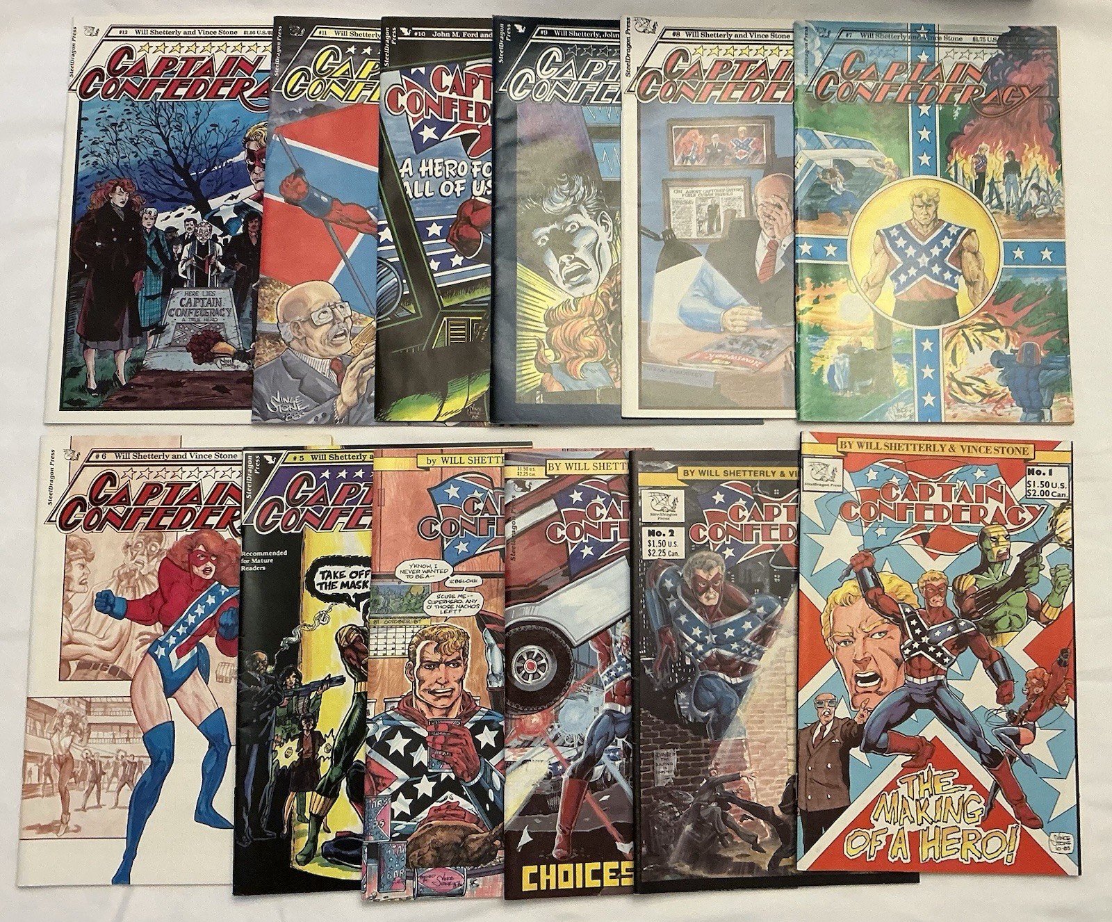 Captain Confederacy #1-12 1986 Complete Set Captain Confederacy #1-12 1986 Complete Set
