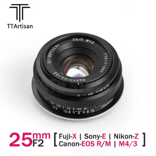 US TTArtisan 25mm F2 Wide Angle APS-C Lens For Fuji X Mount X-A1 X-M1 X-T1 X-H1