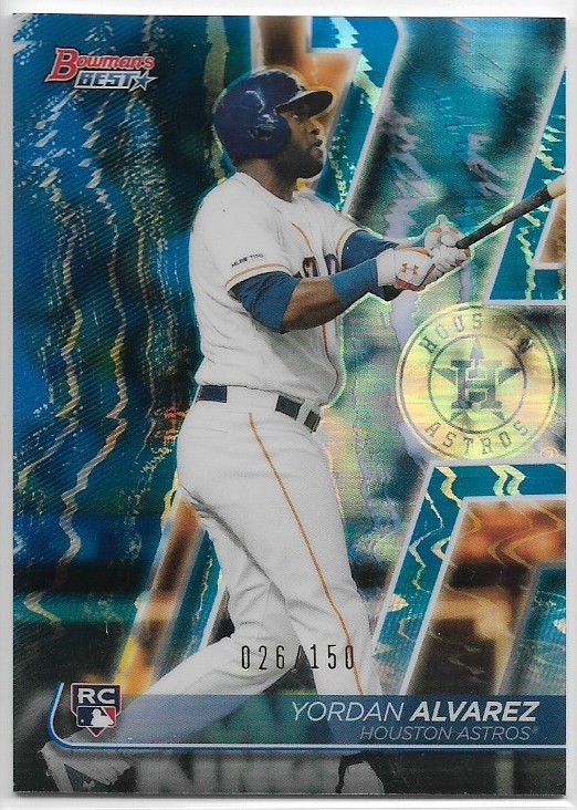 2020 Bowman\'s Best Yordan Alvarez #45 Rookie Blue Refractor #\'d /150 Astros RC