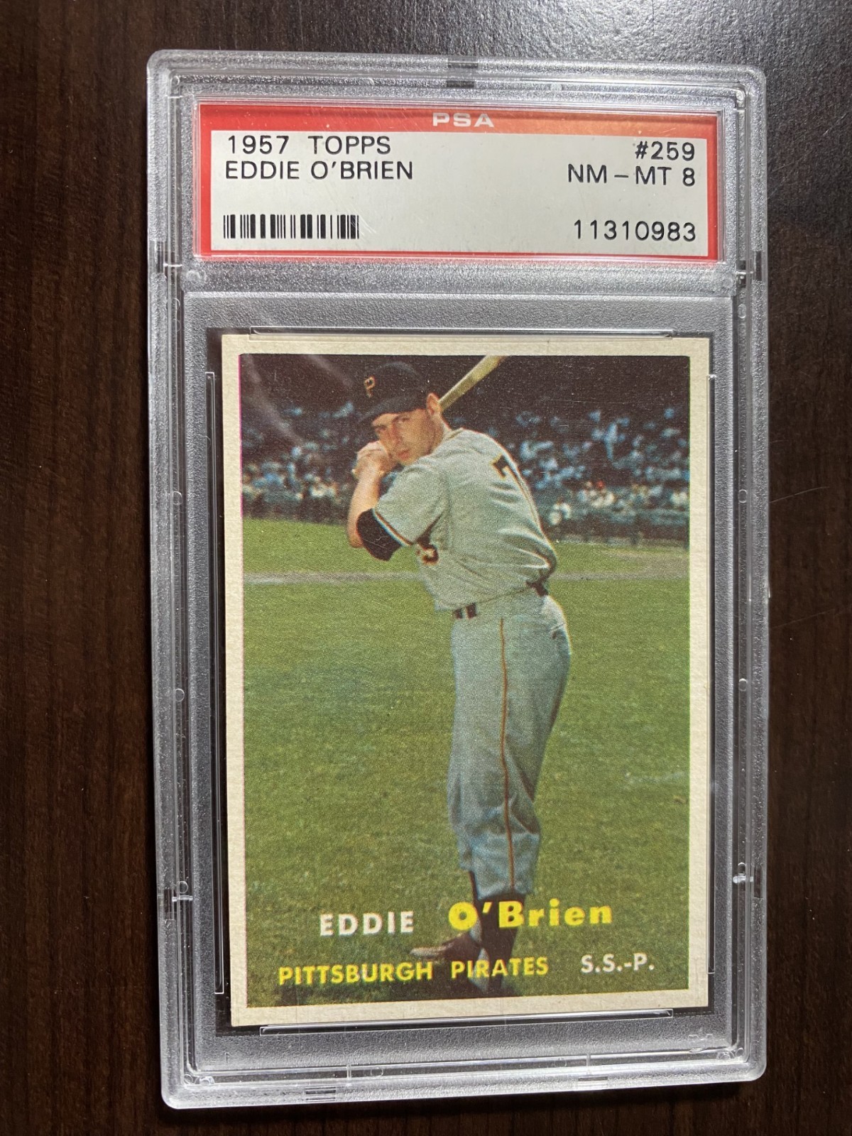 1957 Topps #259 Eddie O\'Brien PSA 8