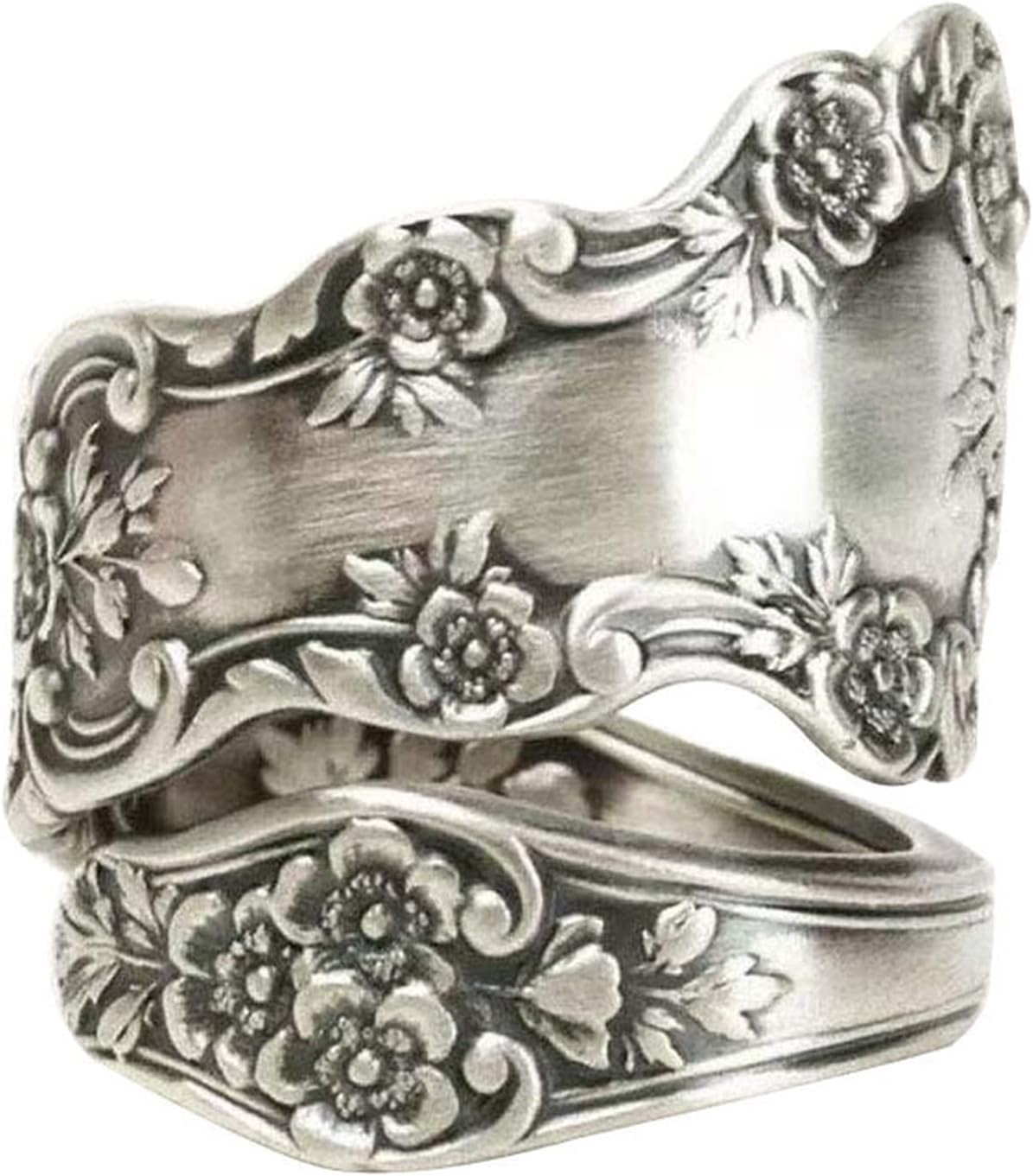 925 Sterling Silver Spoon Ring Adjustable Jewelry Gift for Women