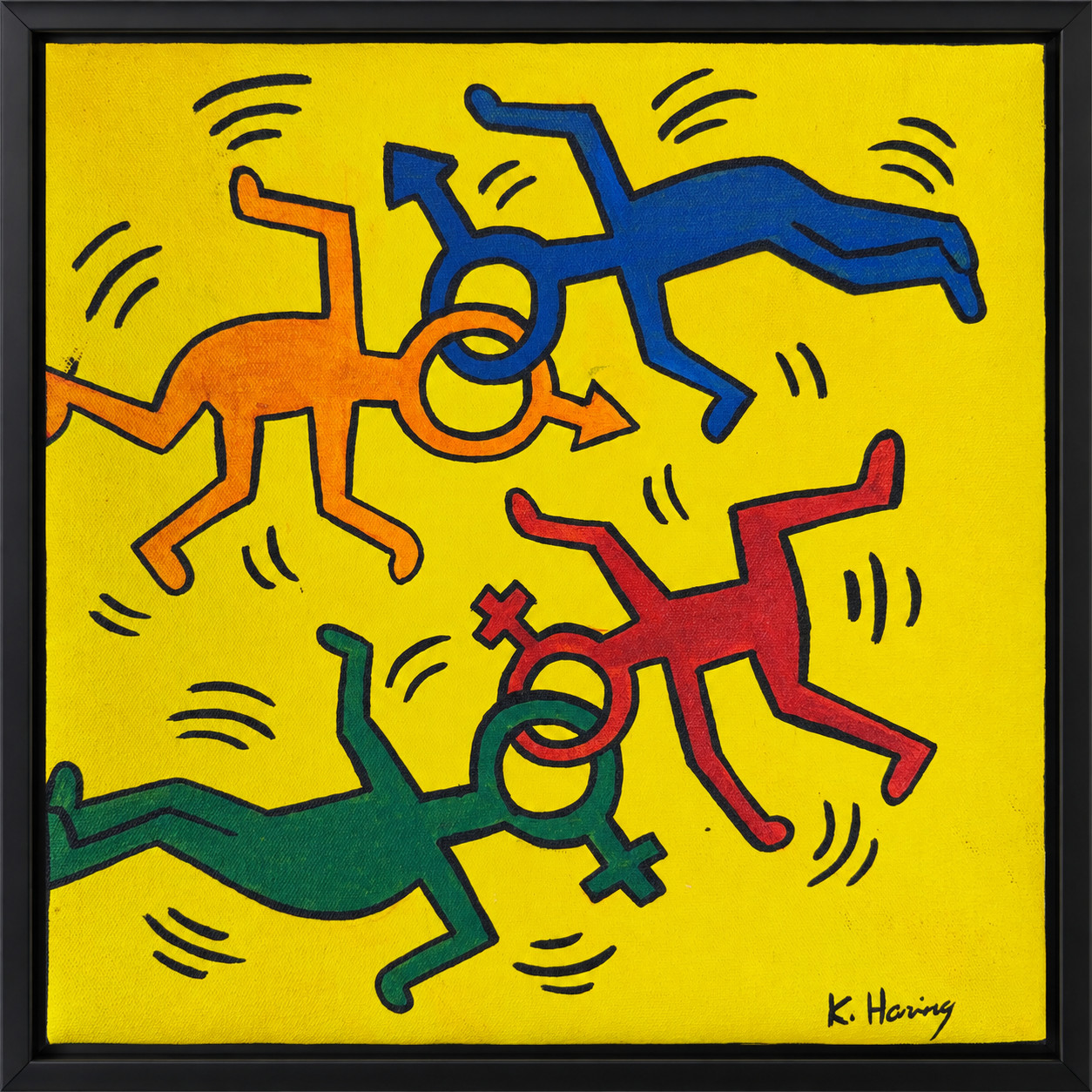 signed Andy Warhol Keith haring Lichenstein era Pop art hand painted