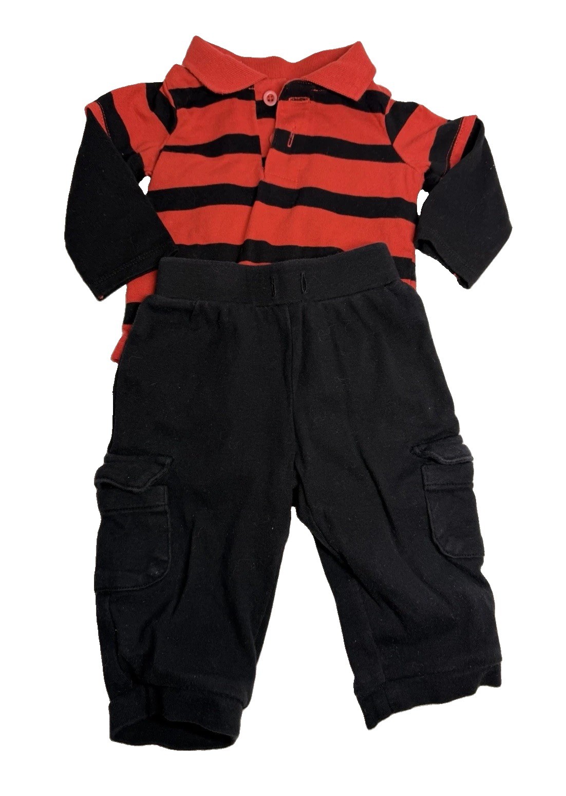 Baby Boy 3-6M Outfit Garanimals Polo Bodysuit Old Navy Cargo Pants 2 Pc