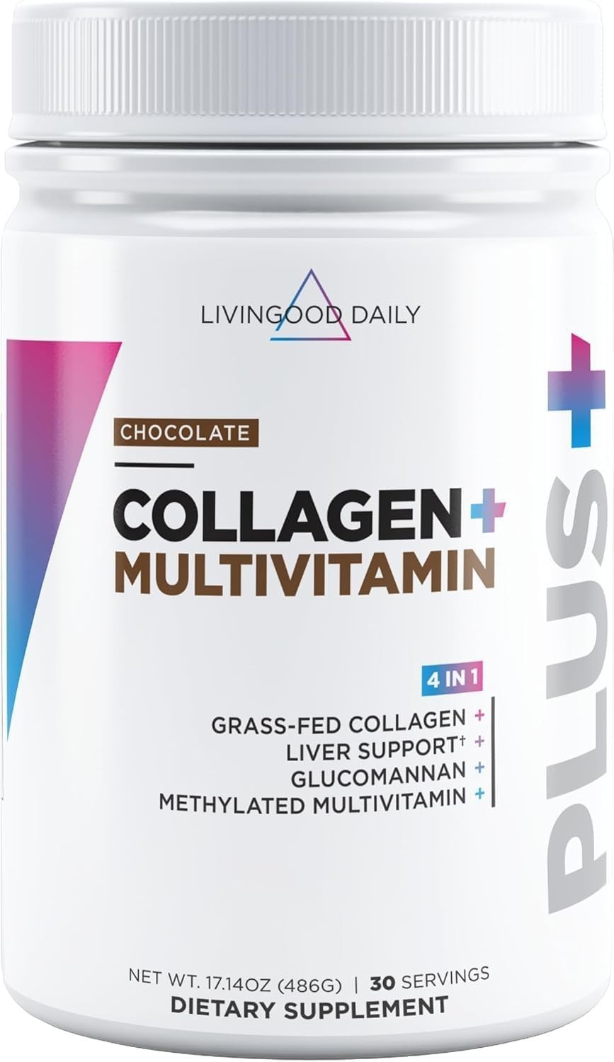 Livingood Daily Collagen Powder for Women & Men - Chocolate, 30 Servings