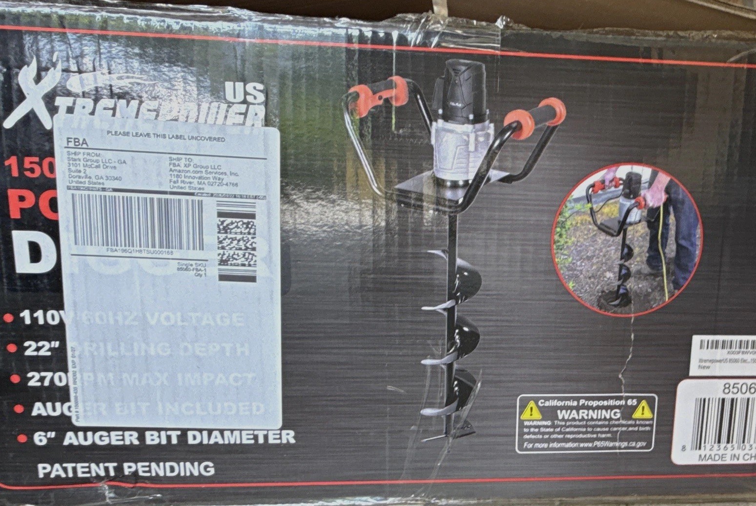XtremepowerUS 1500W 110V Corded Electric Post Hole Digger 6\