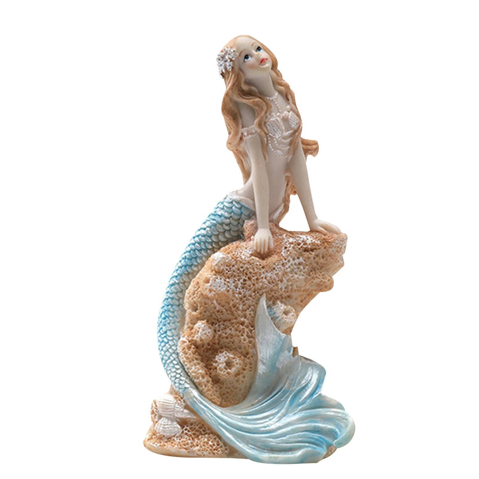 Mermaid Miniature Aquarium Decorations Resin Statue Figurine Fish Tank Ornament