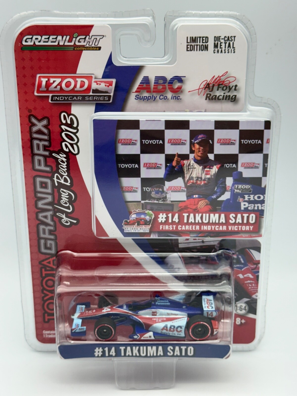 Greenlight 2013 Toyota Grand Prix #14 Takuma Sato First Career Win, 1:64, NIB
