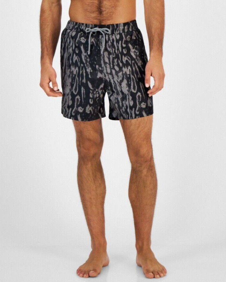 INC MEN\'S  DRAWSTRING LINED CAMO  SWIM BOARD SHORTS, Size:  M