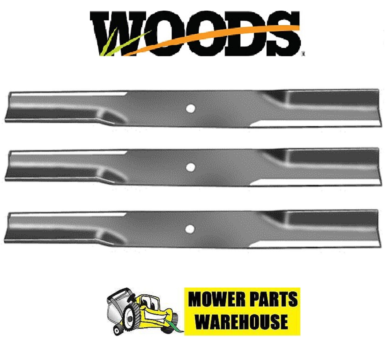 (3)  Finishing Mower Blades for Woods 15127 RM372 RM660 Part# 15127KT 72\