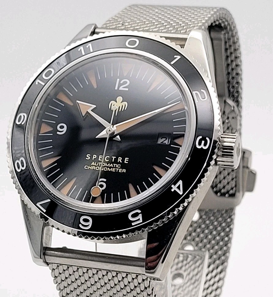 Custom James Bond Automatic SPECTRE Milanese Black Watch Citizen Miyota 10atm