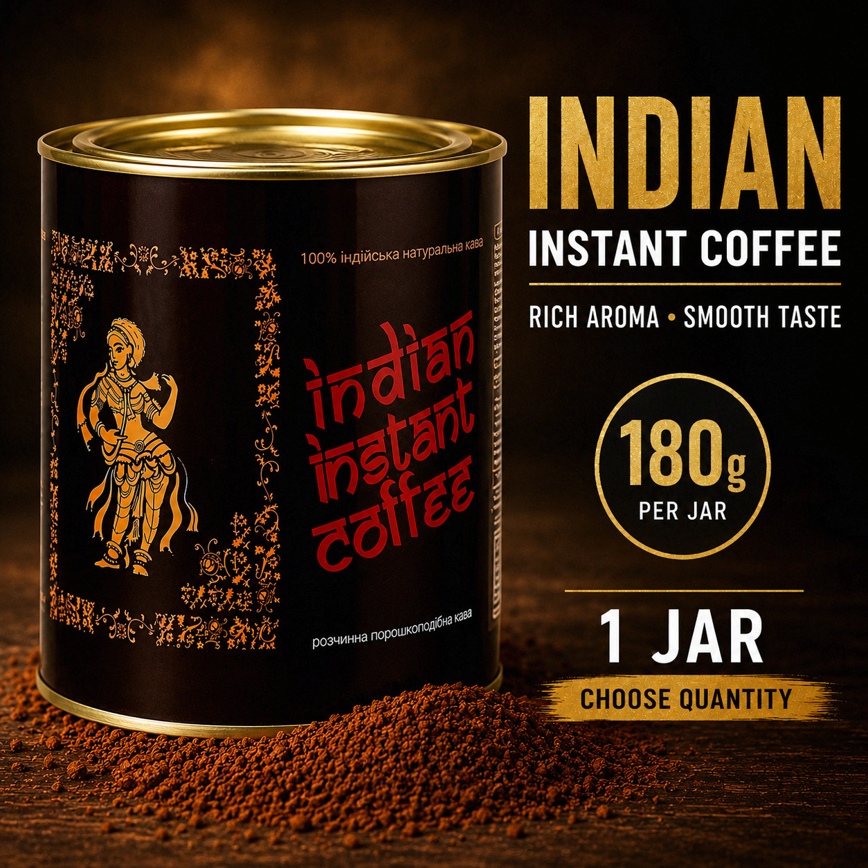 Indian Instant Coffee 180g 1-3-5-10 Jars Instant Coffee Rich Aroma Large Can