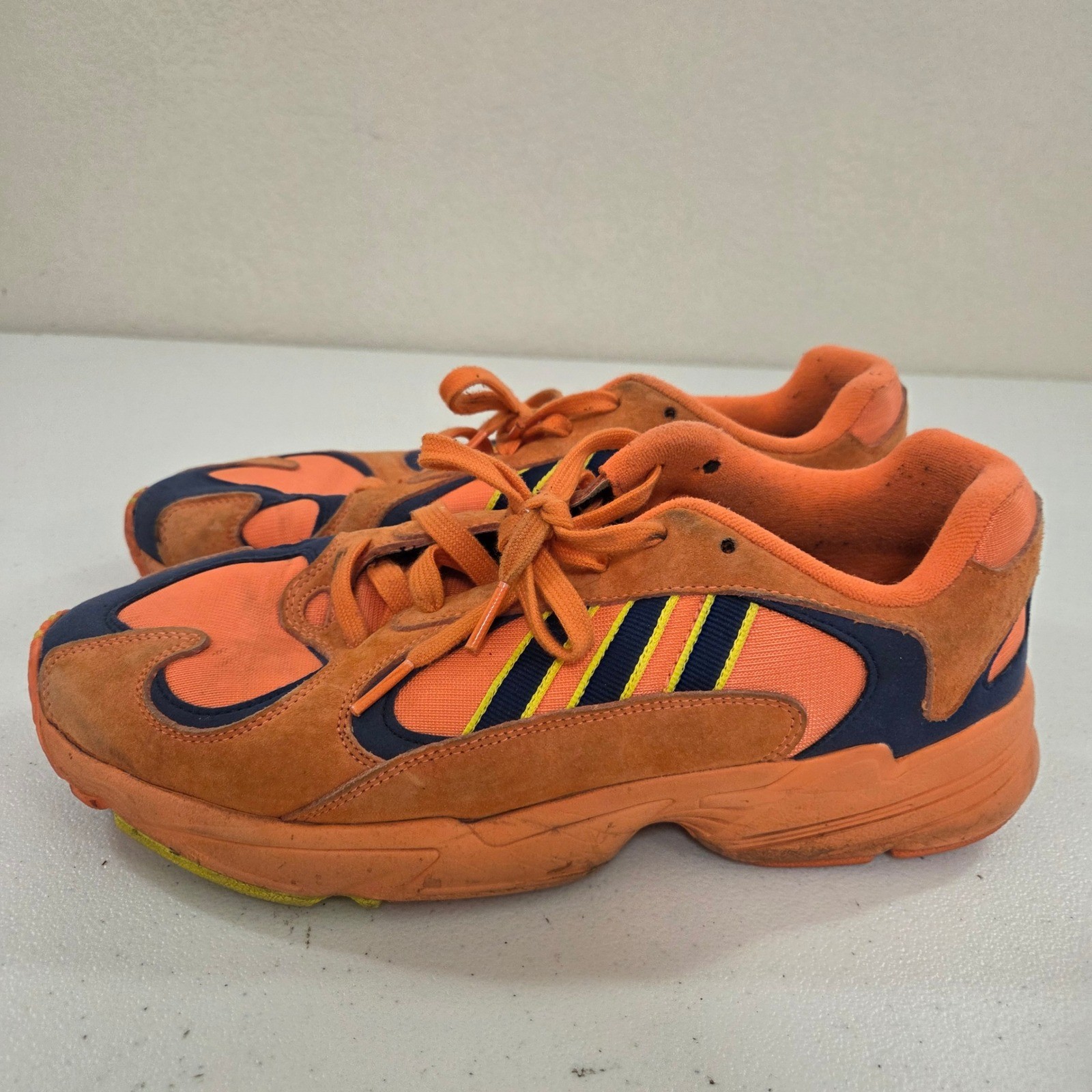 Adidas Yung-1 Hi-Res Orange Shock Yellow Navy B37613 Size 11 Chunky Sneakers