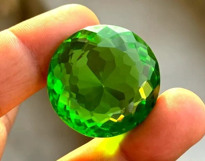Natural Peridot Round Cut 99 Ct+ Chrysolite Certified Olivine Green Gemstone
