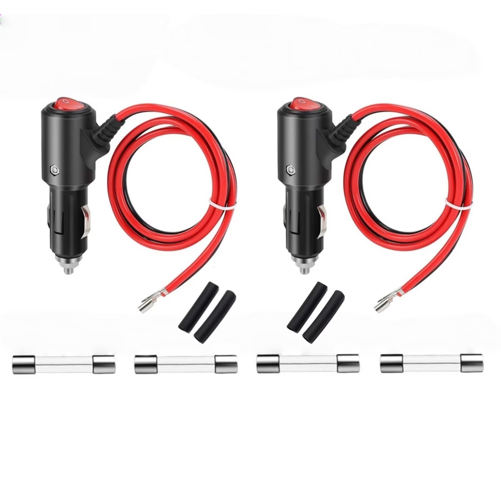 12-24V Fused LED Car Cigarette Lighter Plug Socket Cable Adapter w/ Switch LOT 12-24V Fused LED Car Cigarette Lighter Plug Socket Cable Adapter w/ Switch LOT