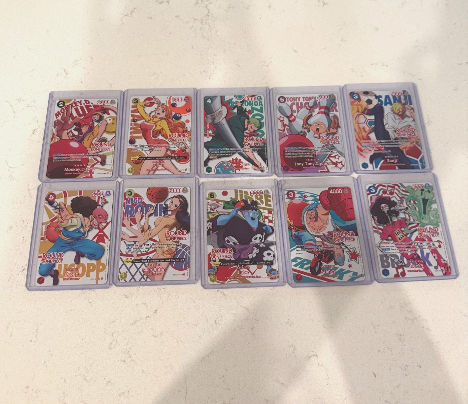 Bandai One Piece Card Game Round 1 Promo 10 Card FULL SET English NM