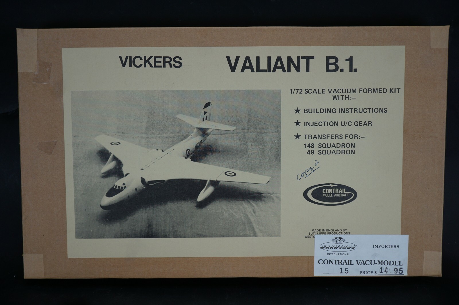 Vintage Contrail Models Vickers Valiant B.1. 1:72 Scale Model Kit